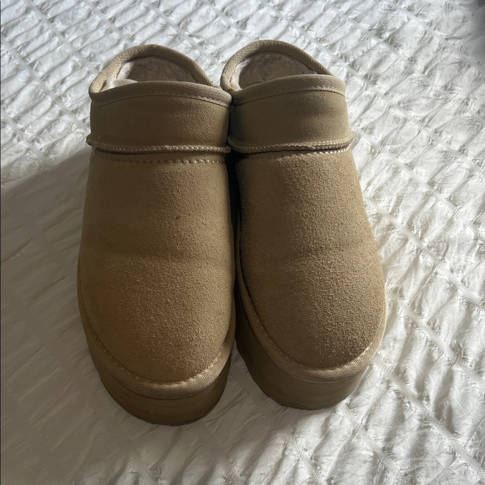 Tan Suede Slip-On Shoes